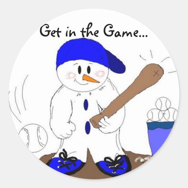 Sticker Rond Petit Snowman (Devant)