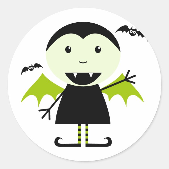 Sticker Rond Petit Vampire (Devant)