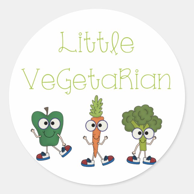 Sticker Rond Petit végétarien (Devant)