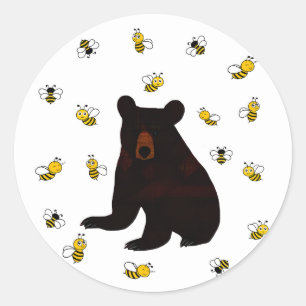 Sticker Rond Petite abeille au miel