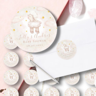 Sticker Rond Petite agneau à mouton Dreamstars Baby shower