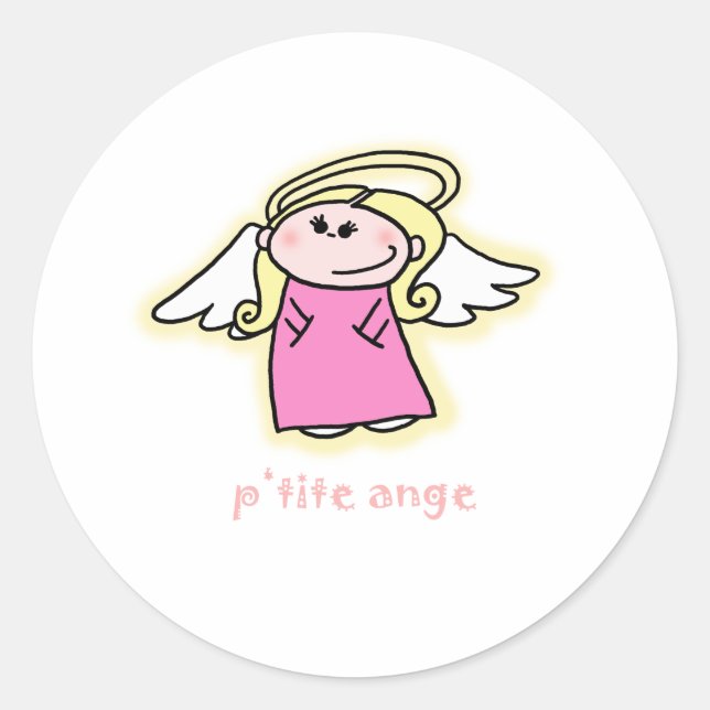 Sticker Rond Petite Ange (petit ange) (Devant)