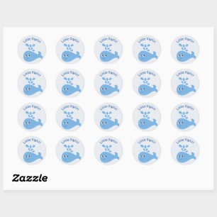 Sticker Rond Petite baleine à écureuil mignonne avec bec