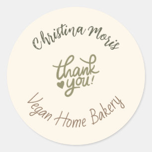Sticker Rond Petite Boulangerie Végétalienne Maison Merci