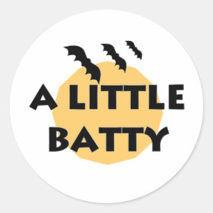 Sticker Rond Petite chauve-souris et lune