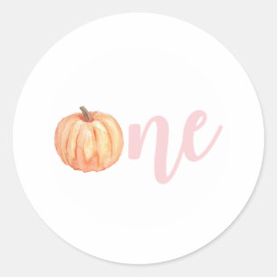 Sticker Rond Petite citrouille rose pastel premier anniversaire