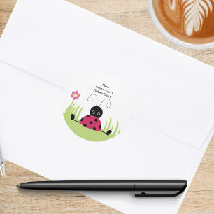 Sticker Rond Petite coccinelle d'ÉTIQUETTES DE ADRESSE RONDS