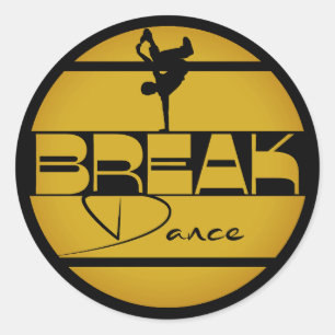 Sticker Rond Petite danseuse Break danse jaune