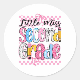 Sticker Rond Petite demoiselle 2e année Ck pour filles écolière