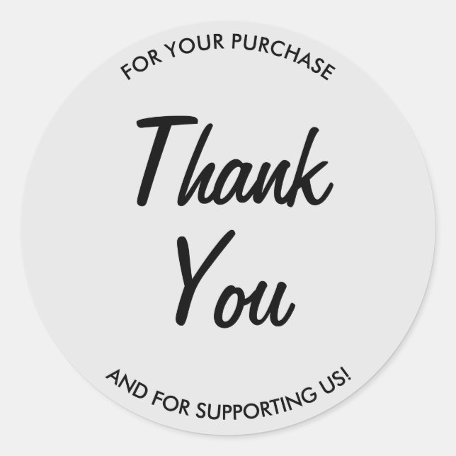 Sticker Rond Petite entreprise de Merci simple (Devant)
