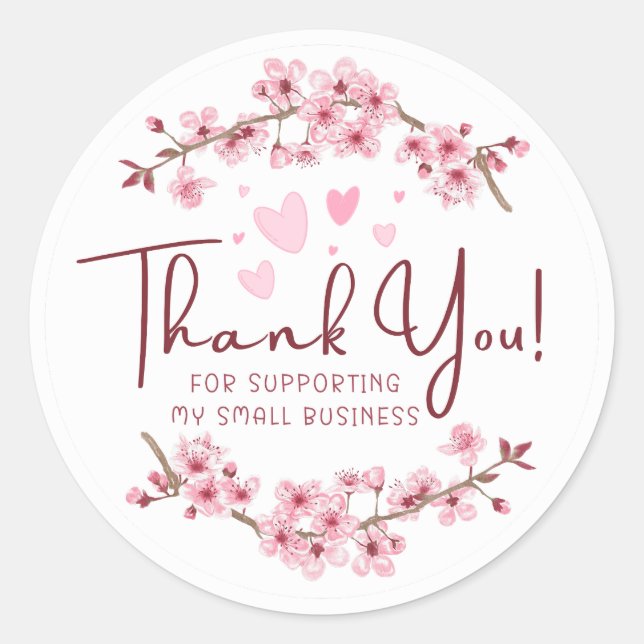 Sticker Rond Petite entreprise Merci (Devant)