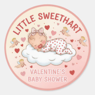 Sticker Rond Petite Faveur de Baby Shower pour la Saint-Valenti