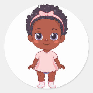 Sticker Rond Petite fille africaine