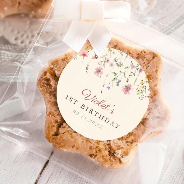 Sticker Rond Petite fleur Fleur sauvage 1er anniversaire (Créateur téléchargé)