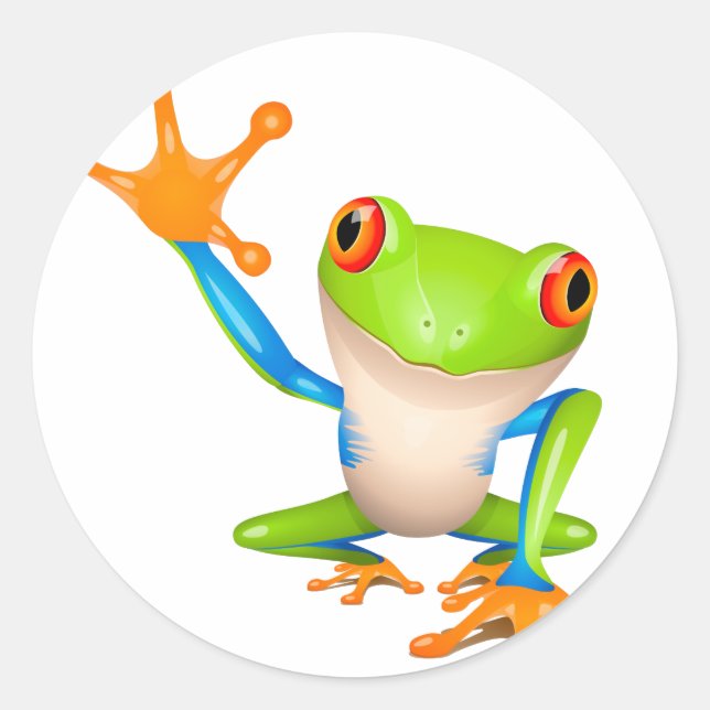 Sticker Rond Petite grenouille (Devant)