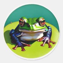 Petite grenouille verte sur un tapis de Lilly