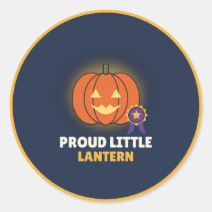 Sticker Rond Petite Lanterne Fière Rosace de Citrouille Jack-o-