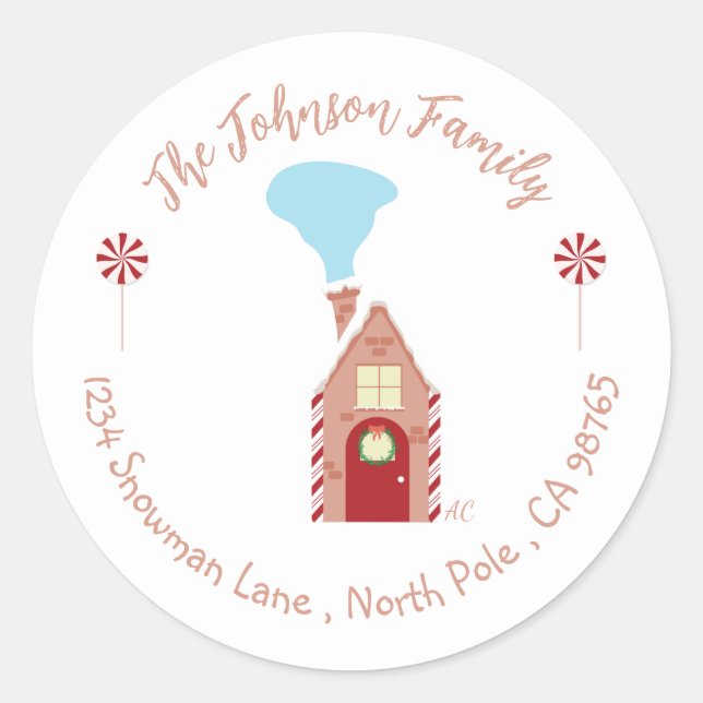 Sticker Rond Petite maison de vacances Enveloppe sceaux (Devant)