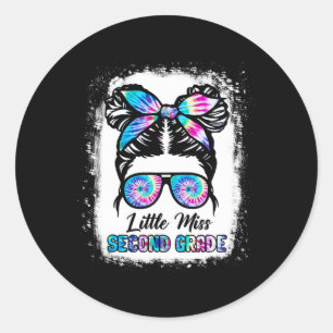 Sticker Rond Petite Miss Deuxième Année Fille Retour À L'École 