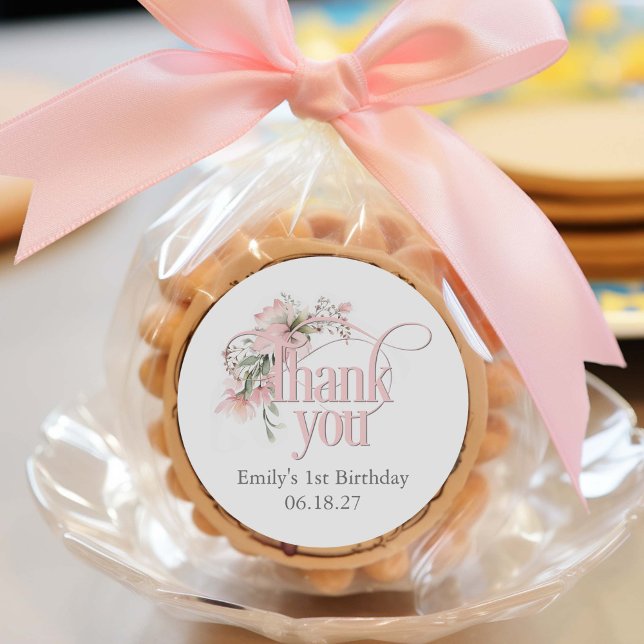 Sticker Rond petite miss onederful 1er anniversaire merci pour (Créateur téléchargé)