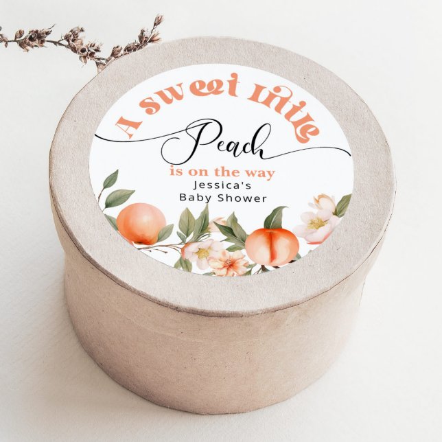 Sticker Rond Petite pêche est sur le chemin baby shower (Créateur téléchargé)