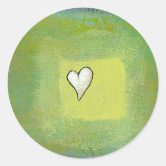 Sticker Rond Petite peinture de coeur oeuvre d'art symbolique