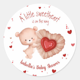 Sticker Rond Petite petite amoureuse Valentines Baby shower de 