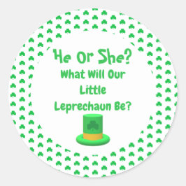 Sticker Rond Petite révélation de genre Leprechaun