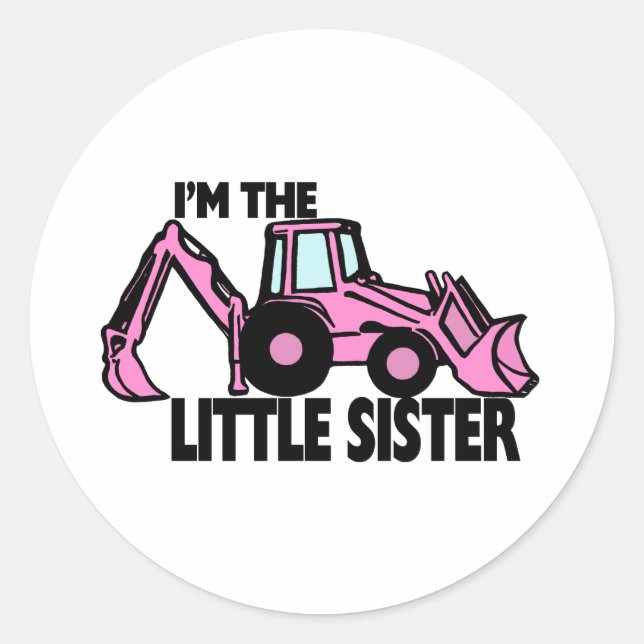 Sticker Rond Petite soeur Backhoe (Devant)