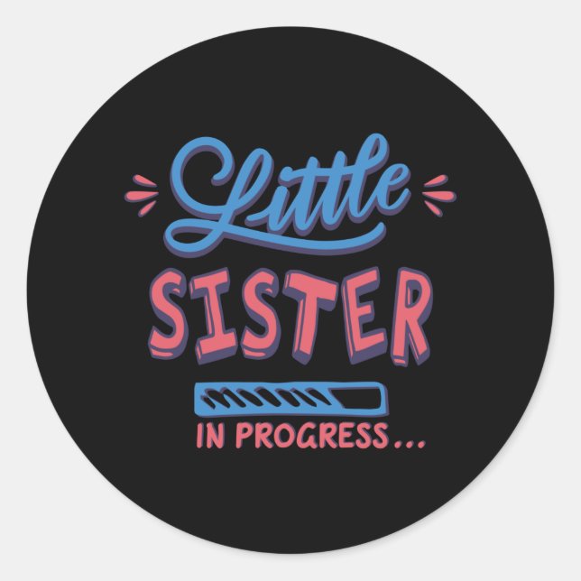 Sticker Rond Petite soeur en cours (Devant)