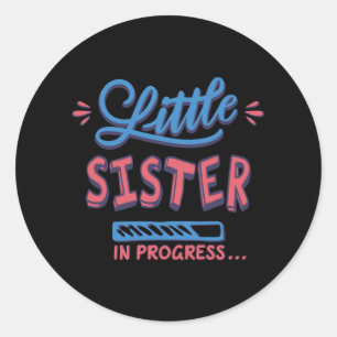 Sticker Rond Petite soeur en cours
