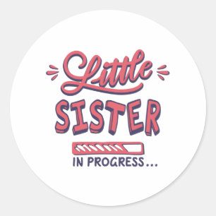 Sticker Rond Petite soeur en cours