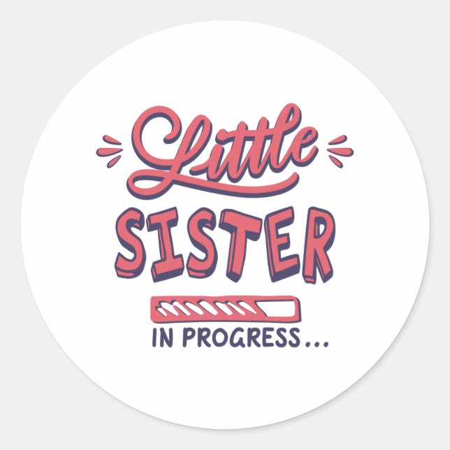 Sticker Rond Petite soeur en cours (Devant)