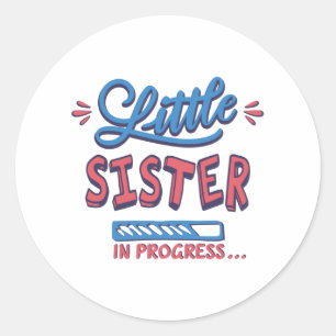 Sticker Rond Petite soeur en cours