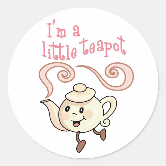 Sticker Rond Petite théière (Devant)