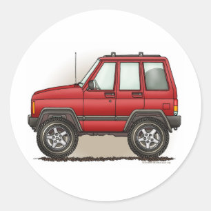 Sticker Rond Petite voiture à quatre roues de SUV