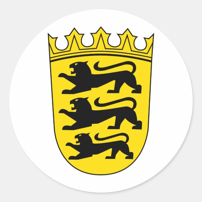 Sticker Rond Petits armoiries du Bade-Wurtemberg (Devant)