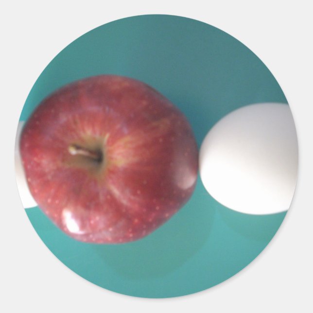 Sticker Rond Petits-déjeuners copains : Deux oeufs $an Apple St (Devant)