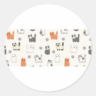 Sticker Rond "Petits Matins Magiques" – Motif Sans Couture de C