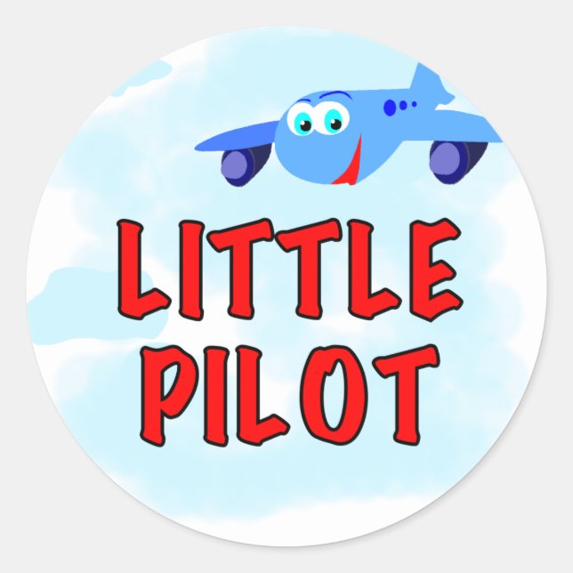 Sticker Rond Petits t-shirts et cadeaux pour pilotes (Devant)