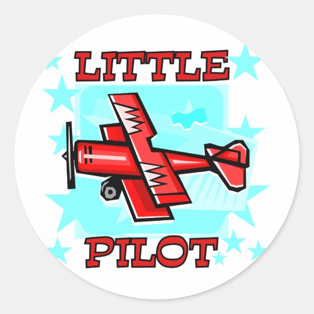 Sticker Rond Petits t-shirts et cadeaux pour pilotes (Devant)