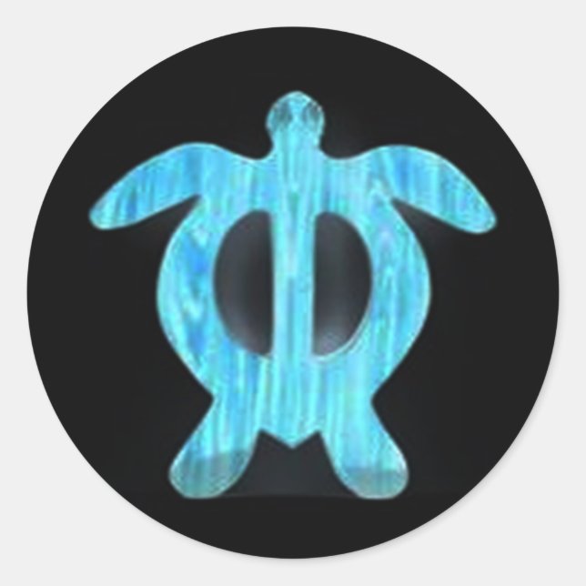 Sticker Rond Petroglyphe de tortue (Devant)