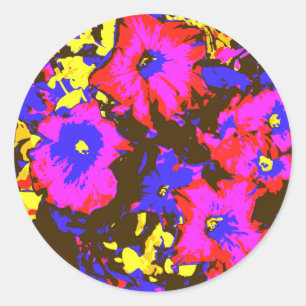 STICKER ROND PETUNIAS