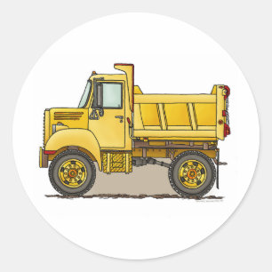 Sticker Rond Peu de camion à benne basculante badine