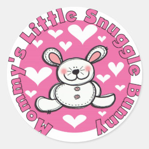 Sticker Rond Peu de lapin du câlin de la maman