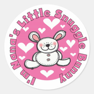 Sticker Rond Peu de lapin du câlin de Nana