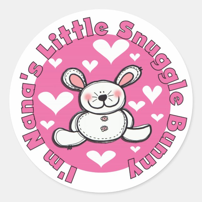 Sticker Rond Peu de lapin du câlin de Nana (Devant)