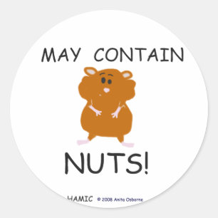 Sticker Rond Peut contenir le hamster syrien Nuts