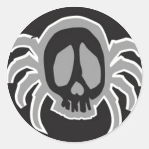 Sticker Rond peut être médaillon de crâne spyder