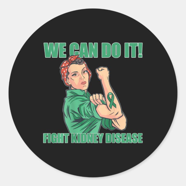 Sticker Rond Peut Le Faire Rosie Riverter Combattre La Maladie  (Devant)